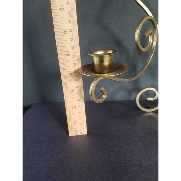 Three Arm Brass Wall Sconce - Picture 7 of 10